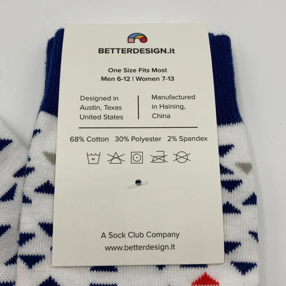 NWT BETTERDESIGN.it Triangle Print Socks